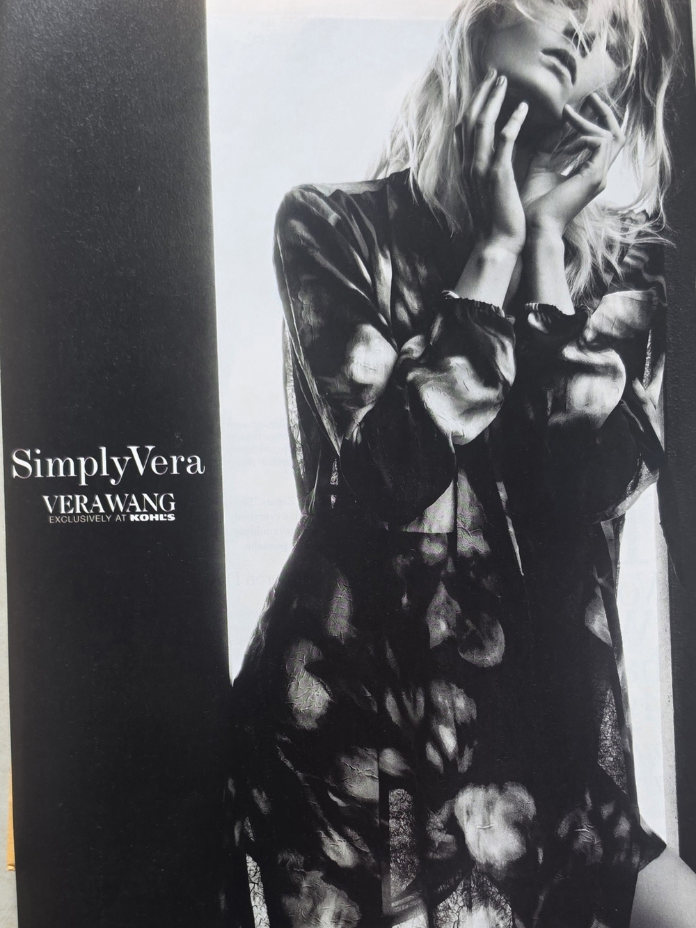 Vera Wang Black and White Floral Sheer Tunic